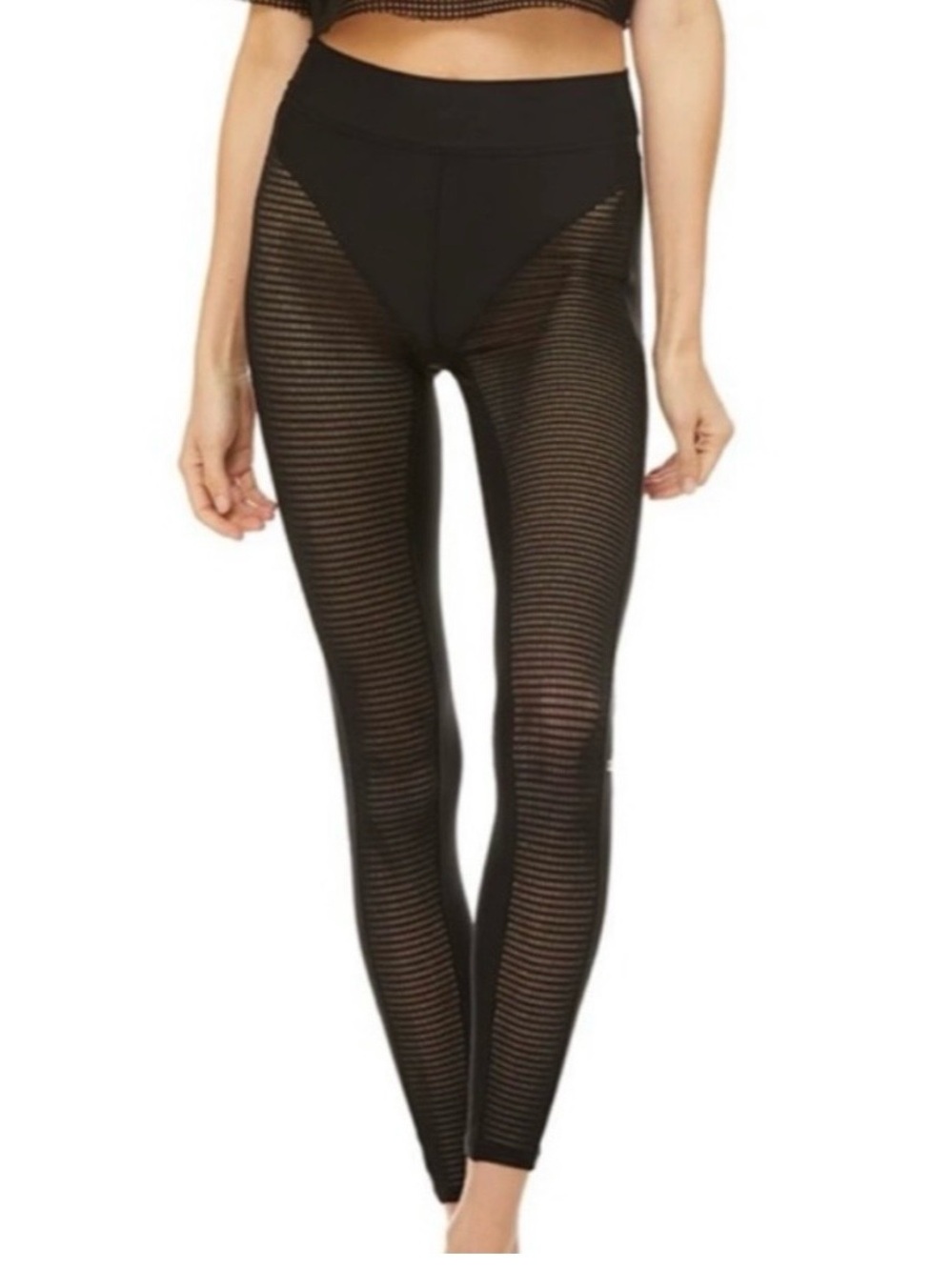 NWT Alo Yoga High-Waist Energize Leggings Black Mesh Medium